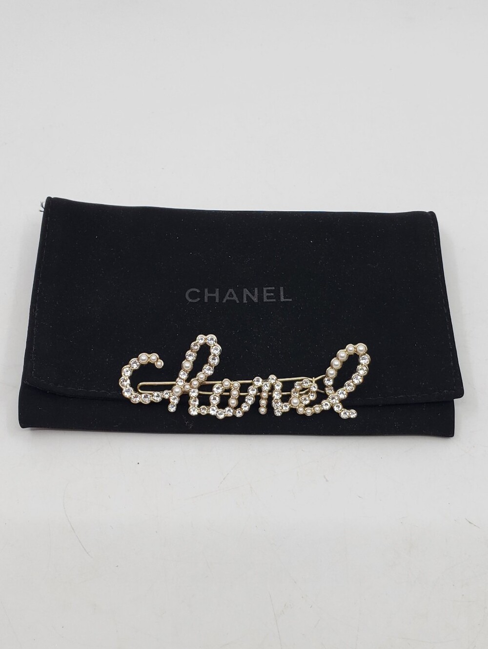 Chanel Logo Script Barrette